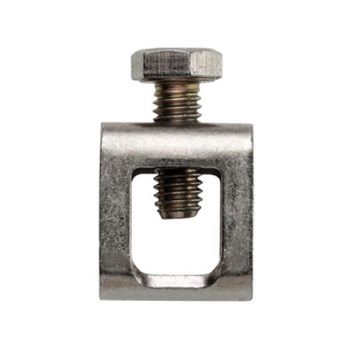 Clamping yoke bus-bar, Clamping yoke, silver, 35 mm², Width 14 mm, M 6, Steel