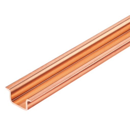 Terminal rail, Accessories, Copper, untreated, Width 2000 mm, Height 35 mm, Depth 15 mm