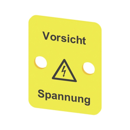 Terminal cover, yellow, PVC, Height 25 mm, Width 19.5 mm, Depth 1 mm, V-2