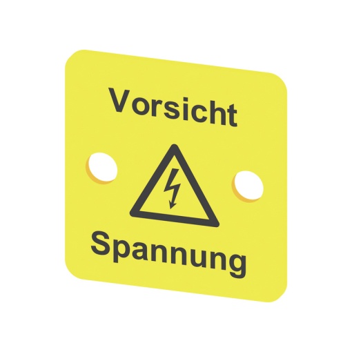 Terminal cover, yellow, PVC, Height 25 mm, Width 24 mm, Depth 1 mm, V-2