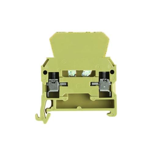 Test-disconnect terminal, Screw connection, beige  yellow, 4 mm², 10 A, 250 V, Number of connections 2, Number of levels 1