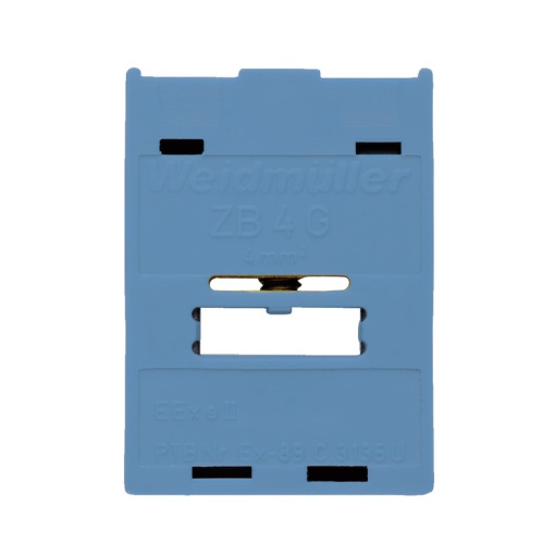 Clamping yoke bus-bar, Clamping yoke, blue, 4 mm², Width 7.4 mm, M 3, Steel