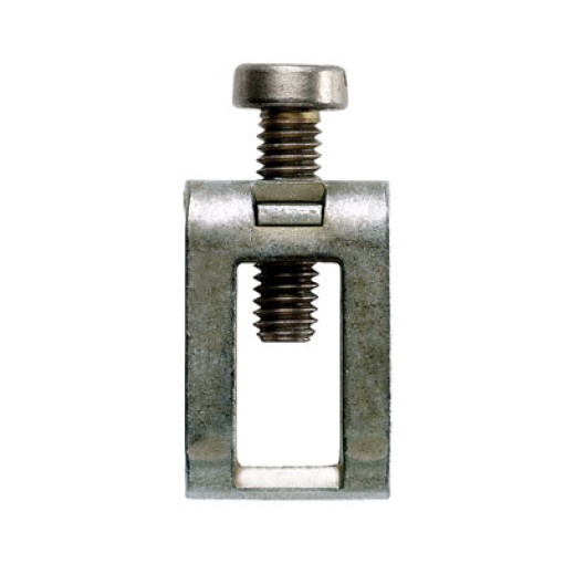 Clamping yoke bus-bar, Clamping yoke, silver, 16 mm², Width 10 mm, M 4, Steel