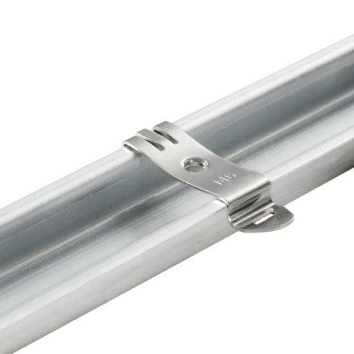 Mounting foot on mounting rail, silver, Steel, bright finish, M 6, Width 14 mm