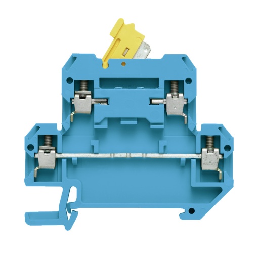 Test-disconnect terminal, Screw connection, blue, 4 mm², 10 A, 400 V, Number of connections 4, Number of levels 2