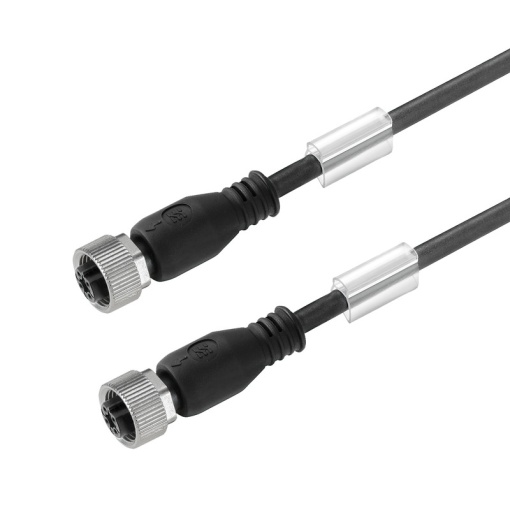 Sensor-actuator Cable, M12  M12, Number of poles 4, 2 m, Female socket, straight - Female socket, straight, LED No, Shielded No