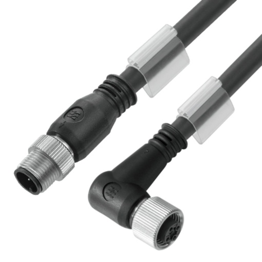 Sensor-actuator Cable, M12  M12, Number of poles 3, 3 m, pin, straight - socket, 90, LED No, Shielded Yes