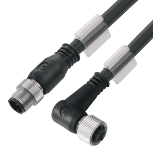 Sensor-actuator Cable, M12  M12, Number of poles 5, 1.5 m, pin, straight - socket, 90, LED No, Shielded Yes