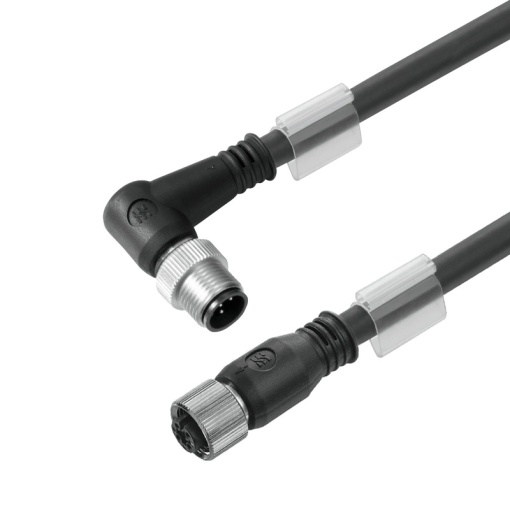Sensor-actuator Cable, M12  M12, Number of poles 3, 10 m, pin, angled - bush straight, LED No, Shielded Yes
