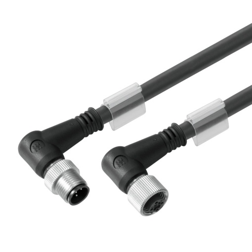 Sensor-actuator Cable, M12  M12, Number of poles 3, 10 m, pin, 90 - socket 90, LED No, Shielded Yes