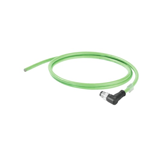 PROFINET Cable assembled, M12 D-code  IP 67 angled pin, Open, Number of poles 4, Length 5 m