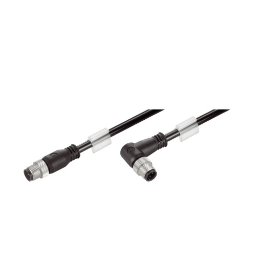 Ethernet Railway Cable assembled, M12 D-code  IP 67 straight pin, M12 D-code  IP 67 angled pin, Number of poles 4, Length 10 m