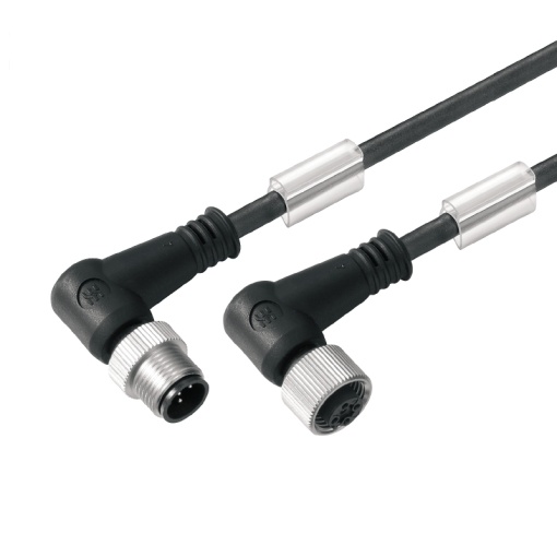 Sensor-actuator Cable, M12  M12, Number of poles 5, 1.5 m, pin, 90 - socket 90, LED No, Shielded No