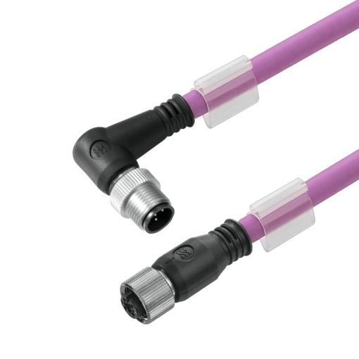 Copper data cable Assembled, Connecting line, Number of poles 5, Cable length 1.5 m, pin, angled - bush straight, Length 1.5 mm