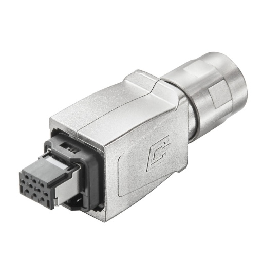 Hybrid connector, Hybrid plug, Hybrid Q10, Crimp, Number of poles 10, Cat.5 ISOIEC 11801, IP67