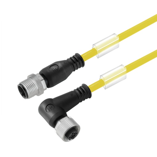 Sensor-actuator Cable, M12  M12, Number of poles 3, 1.5 m, pin, straight - socket, 90, LED No, Shielded No