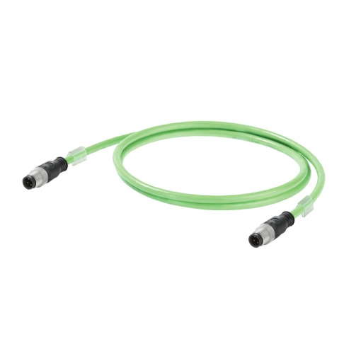 PROFINET Cable assembled, M12 D-code  IP 67 straight pin, M12 D-code  IP 67 straight pin, Number of poles 4, Length 5 m