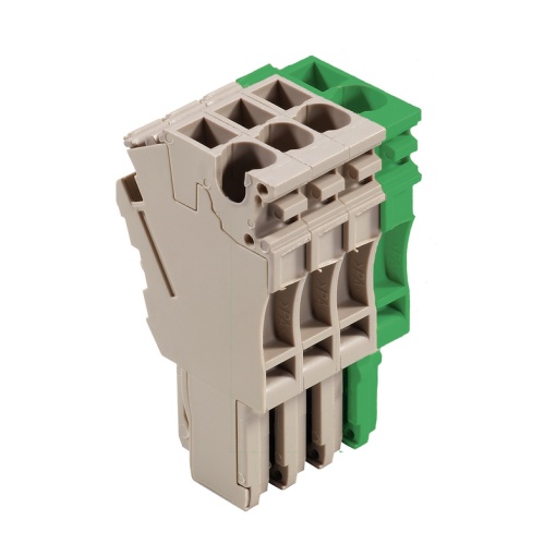 Plug terminal, Plug-in connection, 2.5 mm², 24 A, 500 V, Number of connections 4, Number of poles 4, Width 20.4 mm