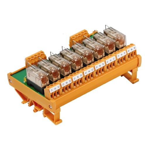 Relay module, 24 V DC, LED yellow, 8 CO contact AgNi 9010 , 250 V AC, 6 A, Screw connection