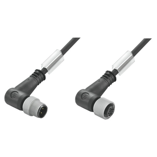 Sensor-actuator Cable, M12  M12, Number of poles 4, 10 m, pin, 90 - socket 90, LED No, Shielded No
