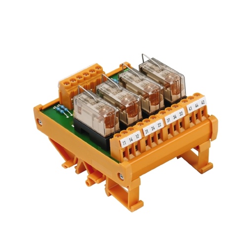 Relay module, 24 V DC, LED yellow, 4 CO contact AgNi 9010 , 250 V AC, 6 A, Screw connection