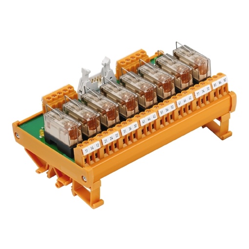 Relay module, 24 V DC, LED yellow, 8 CO contact AgNi 9010 , 250 V AC, 6 A, Screw connection