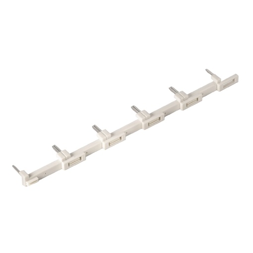 Cross-connector relay, white, 12 A, can be cut to length, Number of poles 6, Pitch in mm 27.00