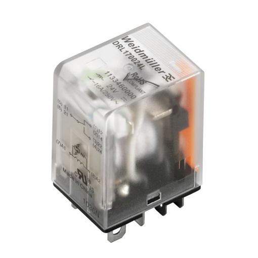 Miniature power relay, 110 V DC, Green LED, 1 CO contact AgSnO , 250 V AC, 16 A, Test button available No