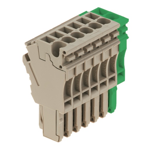 Plug terminal, Plug-in connection, 2.5 mm², 24 A, 500 V, Number of connections 7, Number of poles 7, Width 35.7 mm