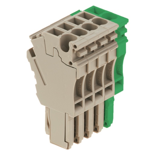 Plug terminal, Plug-in connection, 2.5 mm², 24 A, 500 V, Number of connections 5, Number of poles 5, Width 25.5 mm