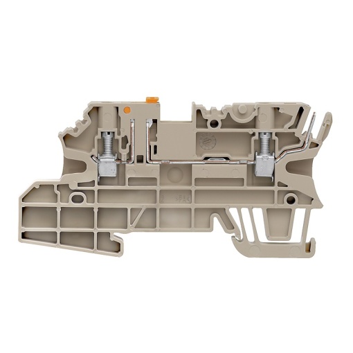 Test-disconnect terminal, Screw connection, dark beige, 2.5 mm², 20 A, 250 V, Number of connections 3, Number of levels 1