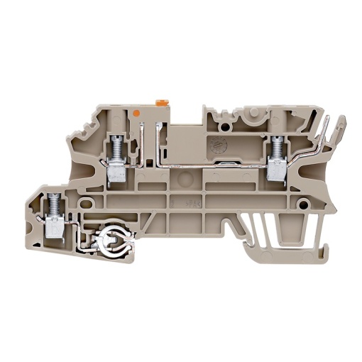 Test-disconnect terminal, Screw connection, dark beige, 2.5 mm², 20 A, 250 V, Number of connections 4, Number of levels 2