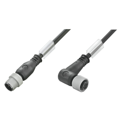 Sensor-actuator Cable, M12  M12, Number of poles 3, 0.6 m, pin, straight - socket, 90, LED No, Shielded No