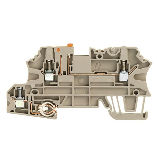 Test-disconnect terminal, Screw connection, dark beige, 2.5 mm², 20 A, 500 V, Number of connections 3, Number of levels 2