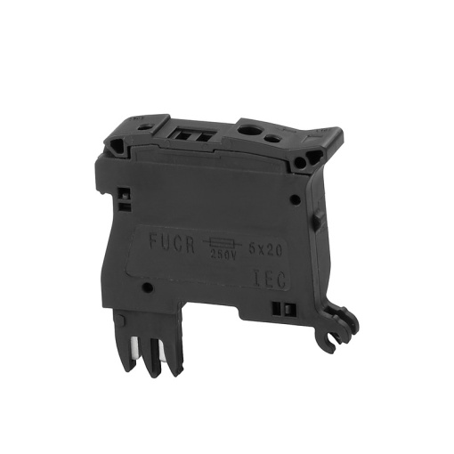 Fuse holder for feed-through modular terminal, black, 6.3 A, Pivoting, pluggable, V-0, Wemid