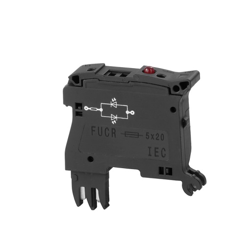 Fuse holder for feed-through modular terminal, black, 6.3 A, Pivoting, pluggable, V-0, Wemid
