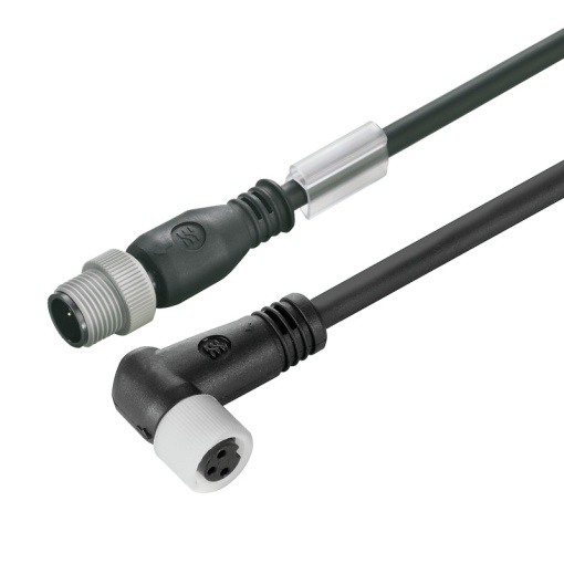 Sensor-actuator Cable, M12  M8, Number of poles 3, 10 m, pin, straight - socket, 90, LED No, Shielded No