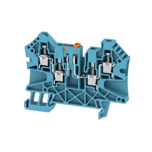 Test-disconnect terminal, Screw connection, blue, 4 mm², 27 A, 500 V, Number of connections 4, Number of levels 1