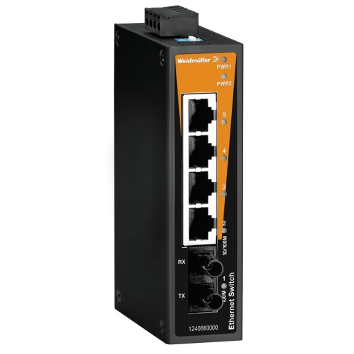 Network switch, unmanaged, Fast Ethernet, 4 x RJ45, 1  ST Multi-mode, -10 C...60 C, IP30