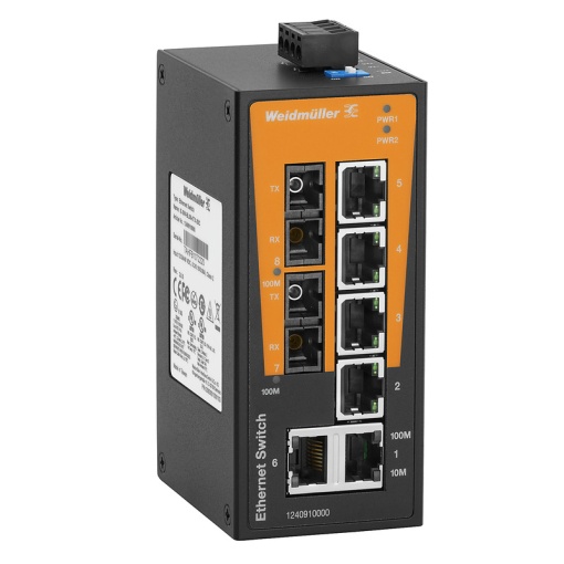 Network switch, unmanaged, Fast Ethernet, 6x RJ45, 2  SC Single-mode, -40 C...75 C, IP30