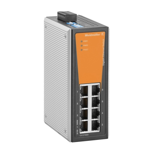 Network switch, unmanaged, Gigabit Ethernet, 8  RJ45 101001000BaseTX, -10 C...60 C, IP30
