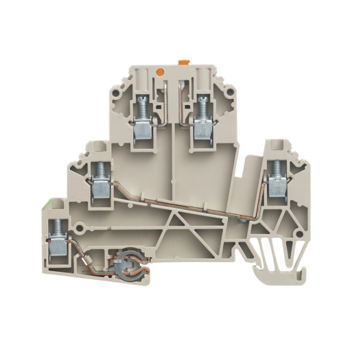 Test-disconnect terminal, Screw connection, dark beige, 2.5 mm², 24 A, 500 V, Number of connections 5, Number of levels 3
