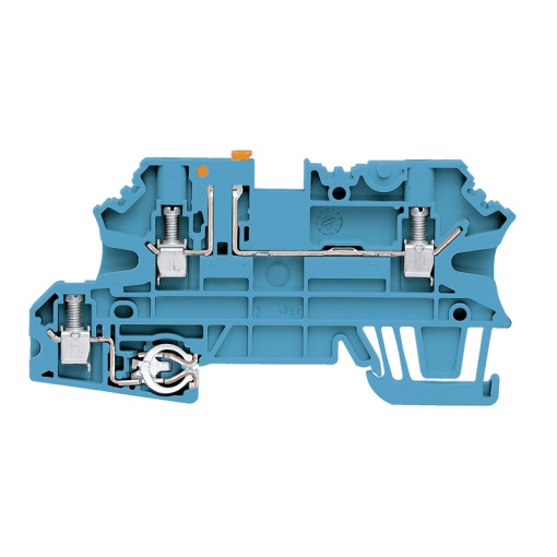 Test-disconnect terminal, Screw connection, blue, 2.5 mm², 20 A, 500 V, Number of connections 3, Number of levels 2