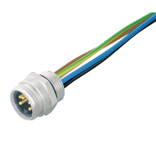 Round plug ,Built-in with cable, Pin, 78", Number of poles 5, 0.2 m, Cable glands PG 13.5, 0.75 mm², PUR PUR