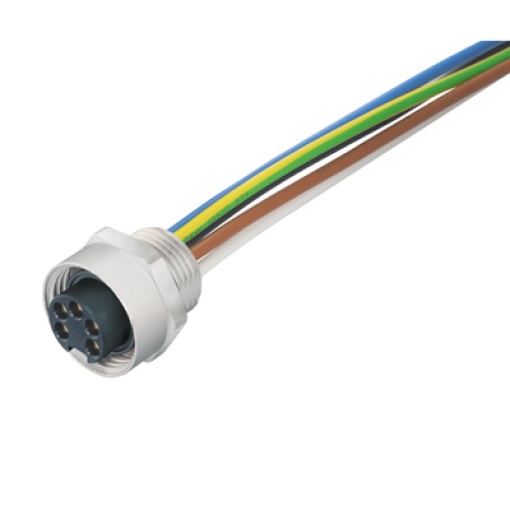 Round plug ,Built-in with cable, Socket connector, 78", Number of poles 3, 0.2 m, Cable glands M 20, 0.75 mm²