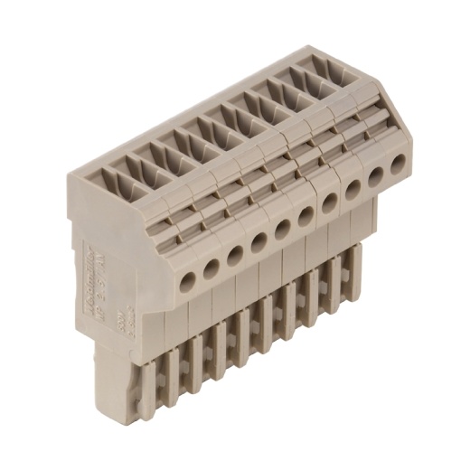 Plug terminal, Screw connection, 2.5 mm², 24 A, 500 V, Number of connections 10, Number of poles 10, Width 52 mm