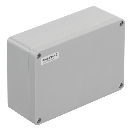 Plastic housing, Klippon POK polyester empty enclosure, 260 x 160 x 90 mm, Glass fibre-reinforced polyester, untreated, polished, Silver grey