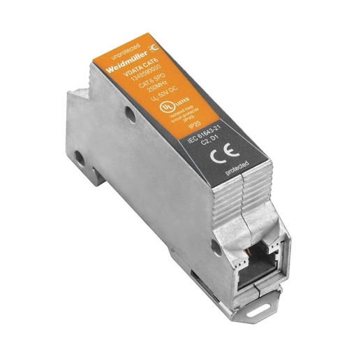 Surge voltage arrester data networksMCR-technology, Cat.6, PoE, 802.3 bt at Type 1, 802.3 bt at Type 2, 802.3 bt at Type 3, 802.3 bt at Type 4, bin