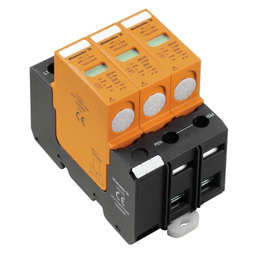 Surge voltage arrester  power supply systems, without telecomm. contact, Type I  II, Low voltage network TN-C, III, IV, AC, 230 V