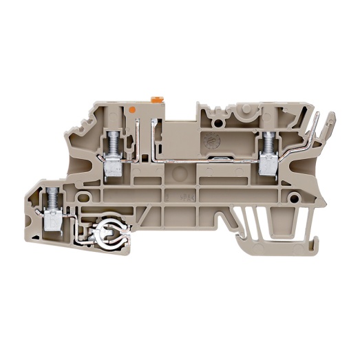 Test-disconnect terminal, Screw connection, dark beige, 2.5 mm², 20 A, 250 V, Number of connections 4, Number of levels 2